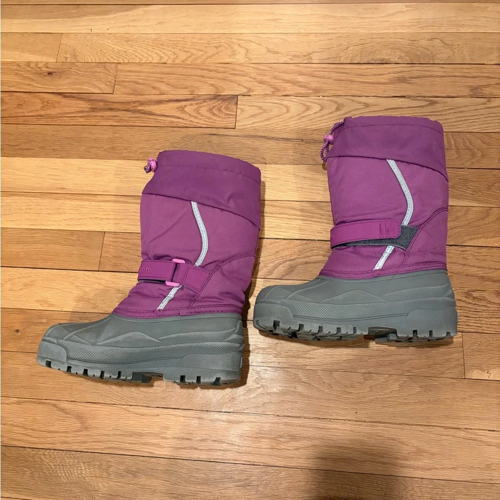 L.L. Bean Kids Purple and Gray Snow Boots